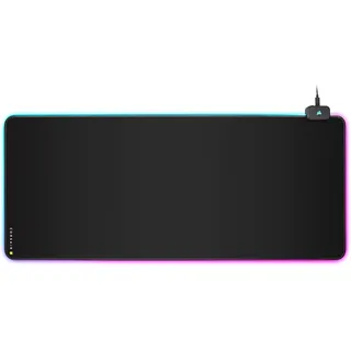 Corsair MM700 RGB Extended Cloth Gaming-Mauspad - 930mm x 400mm - 360° RGB-Beleuchtung - Zwei USB-Port-Hub - Dickes Gummi - Schwarz