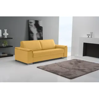 Egoitaliano Schlafsofa "Cecilia, modern & elegant, erstklassiger Sitzkomfort, Dauerschläfer", inkl. Matratze und hochwertigem Metallbettrahmen, toller Schlafkomfort, gelb,