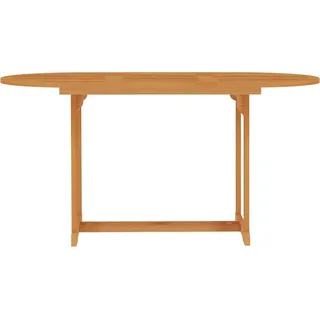 vidaXL Gartentisch 150x90x75 cm Teak Massivholz - Weiß