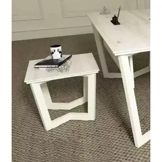 Weißer Moderner Couchtisch Holzmöbel Exklusiver Arbeitszimmer Stil Tisch - Weiß