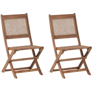 Beliani Gartenstuhl 51 x 90 x 51 cm dunkelbraun klappbar 2 St.