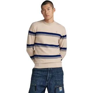 G-Star RAW Herren Stripe Knitted Pullover, Beige (Whitebait D24378-D563-1603), M