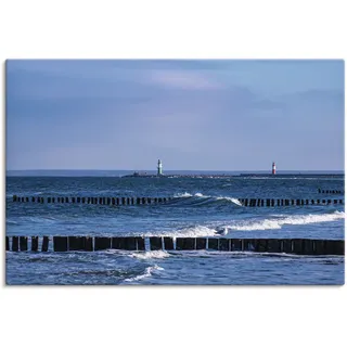 Artland Wandbild »Mole und Buhnen in Warnemünde II«, Meer Bilder, (1 St.), als Leinwandbild, Poster in verschied. Größen Artland blau