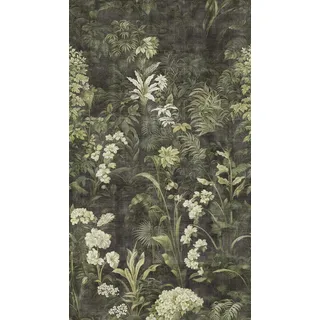 ascreation Livingwalls Dschungel-Fototapete – Creme, Grün – Wandbild XXL 1,59 x 2,80 m