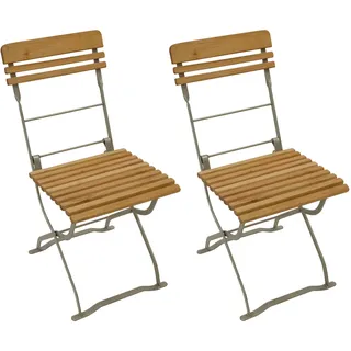 DEGAMO München Biergartenstuhl 40 x 57,5 x 85 cm silber/braun klappbar