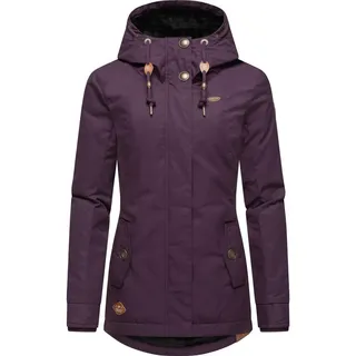 Ragwear Damen warme kurze Winterjacke mit Kapuze Monade Intl Plum24 Gr. XL - XL
