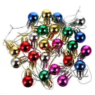 HEALLILY 96 Mini-Weihnachtskugel-Ornamente, bruchsichere hängende Kugeln, bunte Kugel-Dekoration, Anhänger für Urlaub, Heimdekoration