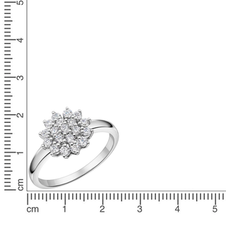 Fingerring FIRETTI "Schmuck Geschenk Silber 925 Damenring Ring Blume" Gr. 62, silber (silberfarben, kristallweiß), Fingerringe, Damen, 62, Silber 925 (Sterlingsilber), 4,4mm, Fingerring, mit Zirkonia (synth.)