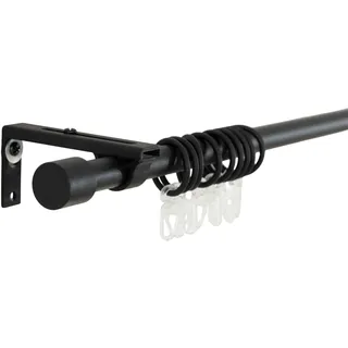 Gardinenbox Vorhangstange Ningbo 1-läufig Ø 19 mm 120 - 210 cm Schwarz