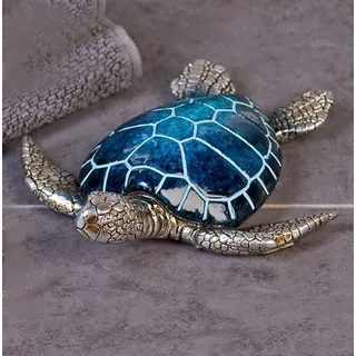 Casablanca Schildkröte Josie Poly,blau/Silber L.18cm