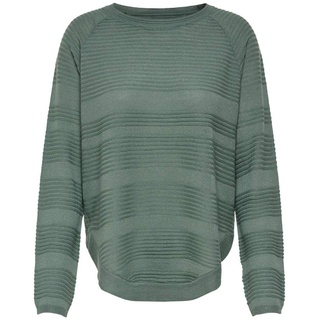 ONLY Damen Dünner Strick Pullover | Langarm Rundhals Knitted Sweater | Basic Stretch Jumper ONLCAVIAR, Farben:Grün, Größe:XS