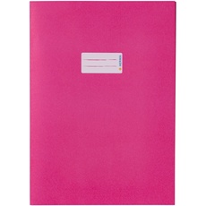 HERMA 5524 Heftumschläge A4 Papier Pink, 10 Stück, Hefthüllen mit Beschriftungsfeld aus extrem kräftigen Papier & satten Farben, Heftschoner Set für Schulhefte, farbig