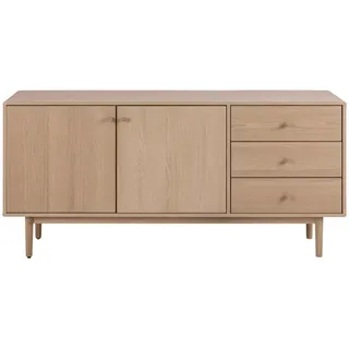 MID.YOU Sideboard Aston Eiche/furnier, 2 Türen, 2 Böden, 3 Schubladen, 160 cm