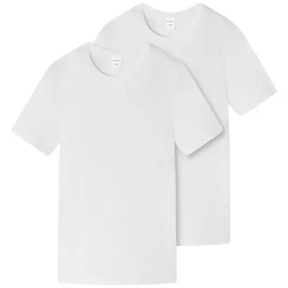 SCHIESSER Jungen 2 Pack Unterhemd Mit Arm Unterziehshirt - 95/5 Organic Bio Baumwolle Größe 140 Bis 176 Unterwäsche, Weiss_173540, 176 EU