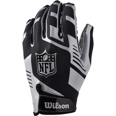 Bild von American Football Receiver-Handschuhe NFL STRETCH FIT RECEIVERS GLOVE, Einheitsgröße, schwarz/Silber, WTF930700M