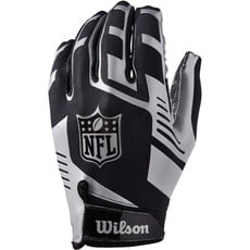 Bild American Football Receiver-Handschuhe NFL STRETCH FIT RECEIVERS GLOVE, Einheitsgröße, schwarz/Silber, WTF930700M