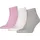 Socken Quarter Plain 3P 3 Paar Rosa/Grau/Weiß 39-42