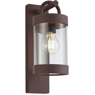 meineWunschleuchte Außenwandleuchte Rostoptik mit E27 LED, Höhe 33cm Außenlampe Landhausstil Wandlaterne für Wand Beleuchtung außen IP44
