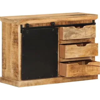 vidaXL Sideboard 80x30x55 cm Massives Raues Mangoholz - Braun