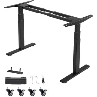 Vevor Höhenverstellbarer Schreibtisch Gestell 125 kg 3 Stufige Tischbeine Schwarz