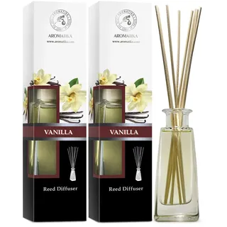 Raumduft Diffuser Vanille 2x100ml - Raumduft Stäbchen Set - Aromadiffusers - Lufterfrischer - Duftdiffusor - Raumbeduftung - Reed Diffuser - Vanille Duft - Vanille Reed Diffuser