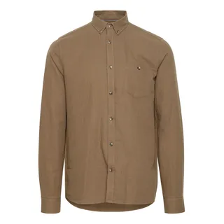 Langarmhemd SOLID "Langarmhemd SDAusten", Herren, Gr. XL, N-Gr, braun (shitake), Obermaterial: 100% Baumwolle CO., Hemden Langarmhemd