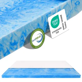 MKS Dream Topper 100x200 Gelschaum Matratzenauflage 5cm H3 H4 kühlend | für Seiten-, Rücken- & Bauchschläfer, ideal für Boxspring & Gästebett, angenehm in warmen Nächten, für erholsamen Schlaf