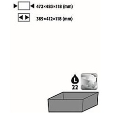 Bodenauffangwanne Stawa-R für asecos Chemikalienschränke der CS und CX Serie, Stahlblech, B 472 x T 483 x H 118 mm, 22 l