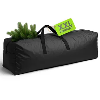 AMARI ® Aufbewahrungstasche für Weihnachtsbaum – XXL Tasche für künstlichen Tannenbaum bis 220 cm – robuste Weihnachtsbaum Hülle mit Reißverschluss & Tragegriffen (Schwarz)