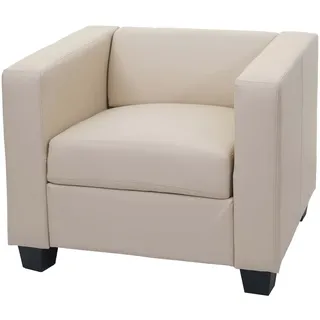 Mendler Sessel Loungesessel Lille ~ Leder, creme
