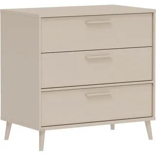 Wickelkommode PAIDI "EEFJE in Beige, 3 Schubladen mit Soft-Close, verschiedene Ausführungen", cashmere, beige, cashmere, beige, B:95cm H:93cm T:57cm, Holzwerkstoff, Wickelkommoden, Wickelkommode, langlebige Kommode, geprüfte Sicherheit, Wickeltisch aus Holz