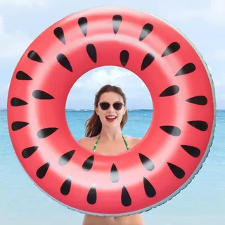 Schwimmring für Erwachsene, Großer Schwimmreifen mit Griffen, Aufblasbarer Schwimmringe für Sommer Pool Wasser Spielzeug Strand