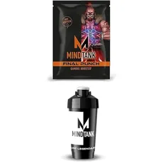 MINDTANK Gaming Booster Final Punch - mit Koffein - kalorien- und zuckerarm, für 15 Liter (1x 300 g) mit Shaker - Cola-Kaubonbon