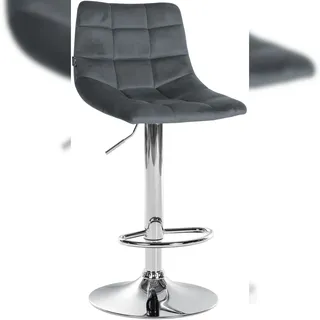 CLP Barhocker Jerry Samt dunkelgrau/chrom
