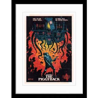 Pyramid International Stranger Things Poster mit Bordüre und schwarzem Rahmen (Kapitel 9 – The Piggyback), 30 cm x 40 cm, Wandkunst mit Stranger Things