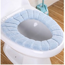 homeyuser Toilettensitzbezug Toilettensitzbezug Bezug Pad waschbar Wärmer Soft Coral Fleece WC Sitz Kissen (blau)