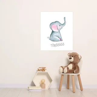 Bild mit Rahmen LÜTTENHÜTT "oder Poster, Elefant mit Spruch", bunt (farbe bild(er): bunt), B:40cm H:50cm T:0,2cm, Papier, Bilder, Bild mit Rahmen, HD Premium Druck