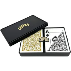 Copag Poker-Größe Jumbo Index 1546 Spielkarten (Schwarz-Gold-Setup)