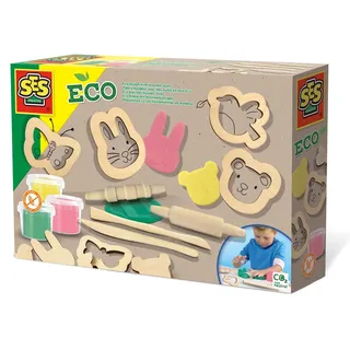 SES Creative Eco Knete Set mit Holzwerkzeugen mehrfarbig