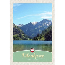 Blechschild 20x30 cm - Vilsalpsee Österreich Wälder Wanderung