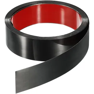 QUARKZMAN 5m x 40mm Zierleisten Selbstklebend, Wandleisten zum Aufkleben und Anbringen von Rahmen, Edelstahlleiste mit gebürstetem Finish für Wand, Decke, Böden, Schrank (Schwarz)