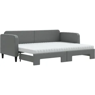 vidaXL Tagesbett Ausziehbar mit Matratzen Dunkelgrau 80x200 cm Stoff - Grau