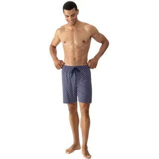 Pyjamashorts MEY "Tie Minimal", Herren, Gr. XXL, N-Gr, blau (neptune), Interlock, Obermaterial: 100% Baumwolle, bequem kniefrei, Hosen Pyjamashorts, Komfortbund mit Kordelzug