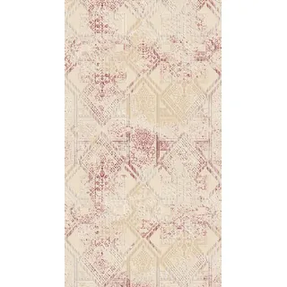 Teppich Kunstteppich Design Gradient Rosa-Beige Kurzflor Wohnzimmer Teppiche - Rosa