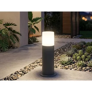 LED Außen Sockelleuchte Aluminium Anthrazit, Höhe 30cm für Garten Wegbeleuchtung - Grau