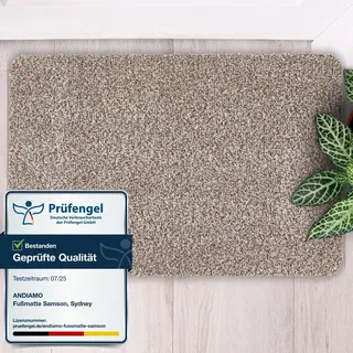 Andiamo Fußmatte ANDIAMO "Samson, Made in Netherlands" Gr. 18, beige (hellbeige), B:67cm H:6mm L:180cm, Baumwolle, Kunstfaser, Teppiche, Fußmatte, Schmutzfangmatte, waschbar, rutschhemmend, auch als 2er Set erhältlich