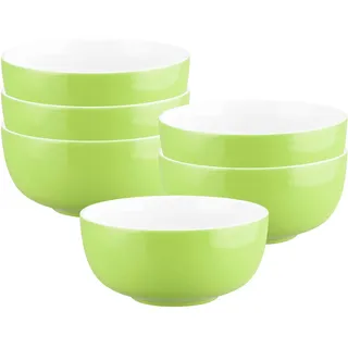 Schale SELTMANN WEIDEN "Müslischalen Liberty Pure Colors ø 15 cm 6er Set", grün (lime grün), L:15cm, Schüsseln, Schale, Spülmaschinenfest, Mikrowellensicher, Ofenfest