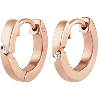 Elli DIAMONDS Creolen Basic Diamant (0,03 ct.) roségold 925 Sterling Silber