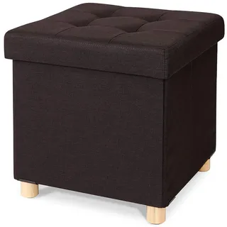tavora Sitzhocker Leinen 38 x 38 x 38 cm Braun