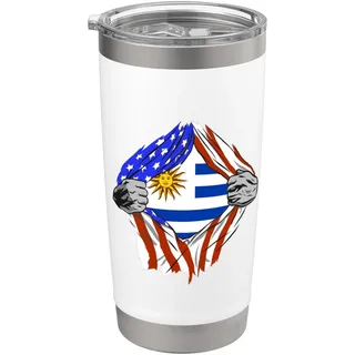 Uruguay Flagge Truhe USA Uruguayan Pride Uruguayische Wurzeln Doppelwandiger Edelstahl-Thermobecher
